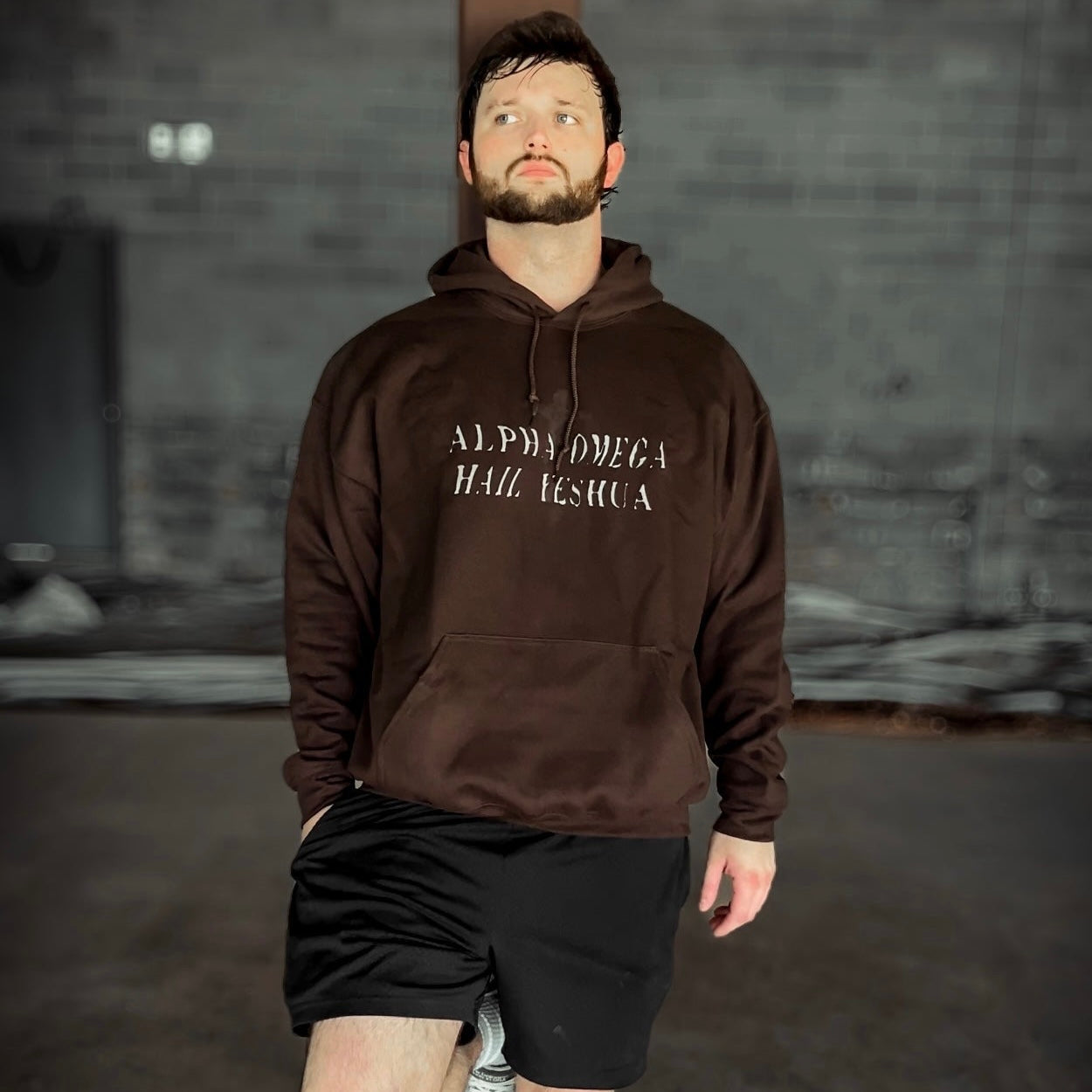 ALPHA OMEGA HOODIE [DARK CHOCOLATE]